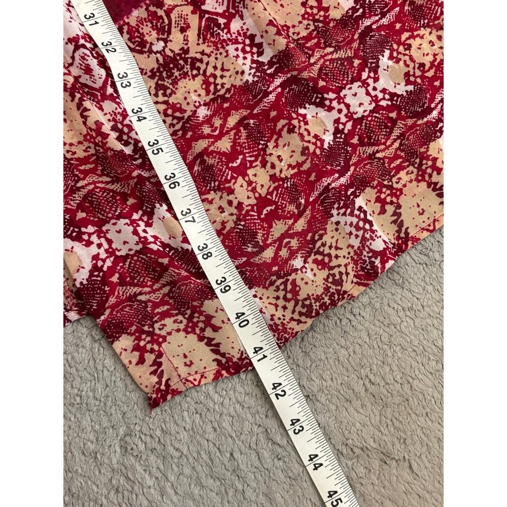 ASOS Design Pink Burgundy Snakeskin Print Wide Leg Pants High Waist Size US 8 - Picture 4 of 7
